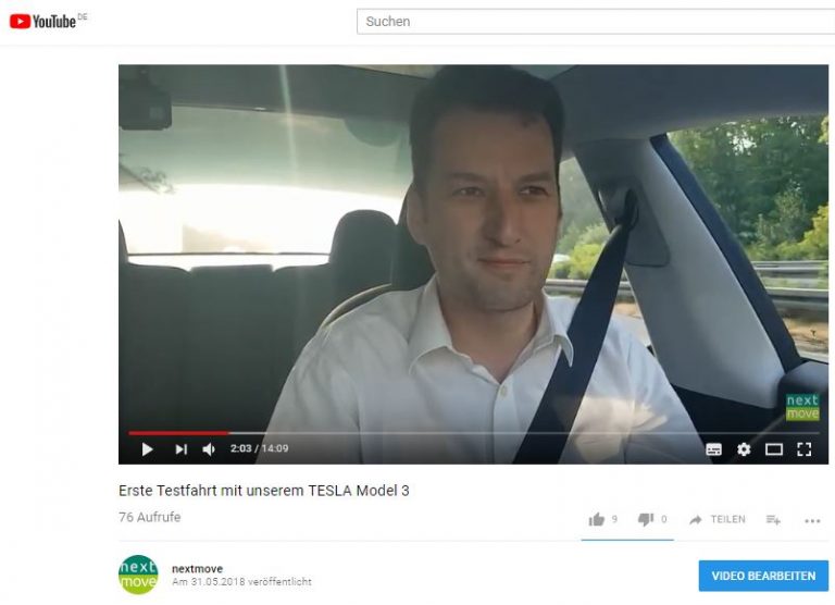 nextmove - Video Tesla Model 3 Langstreckentest