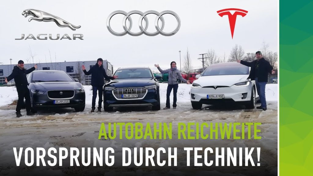 Reichweitentest Audi etron Tesla Model X Jaguar I-Pace nextmove - Video