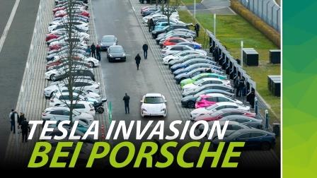 Video-Vorschau zu einer Porsche-Party mit Tesla-Invasion in Leipzig