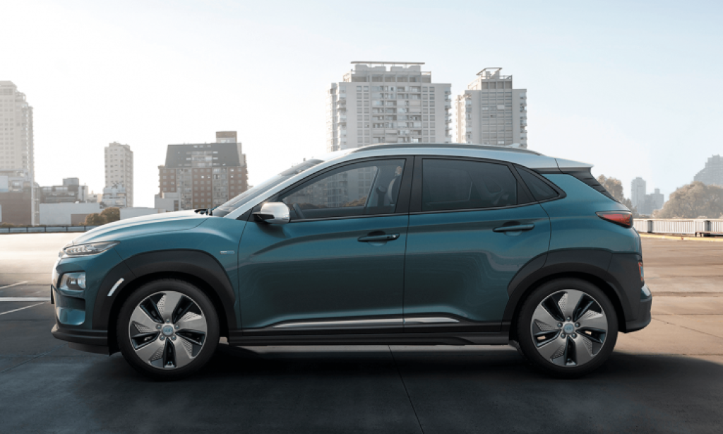 Hyudai Kona elektro mieten - Seitenansicht
